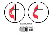 United Methodist Cross & Flame Static Cling (Pkg of 2)