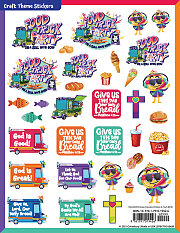 Vacation Bible School (VBS) Food Truck Party Craft Theme Stickers  (Pkg of 12)