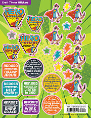 Vacation Bible School (VBS) Hero Hotline Craft Theme Stickers  (Pkg of 12)
