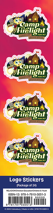 Vacation Bible School (VBS) 2024 Camp Firelight Logo Stickers