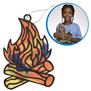 Vacation Bible School (VBS) 2024 Camp Firelight Stained Glass Campfire Craft (Pkg of 12)